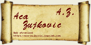 Aca Žujković vizit kartica